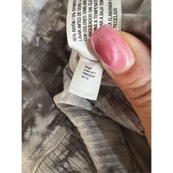 Knox Rose Tank Top Womens Small Grey Tie Dye Long Line Soft Relaxed Casual - Picture 5 of 8
